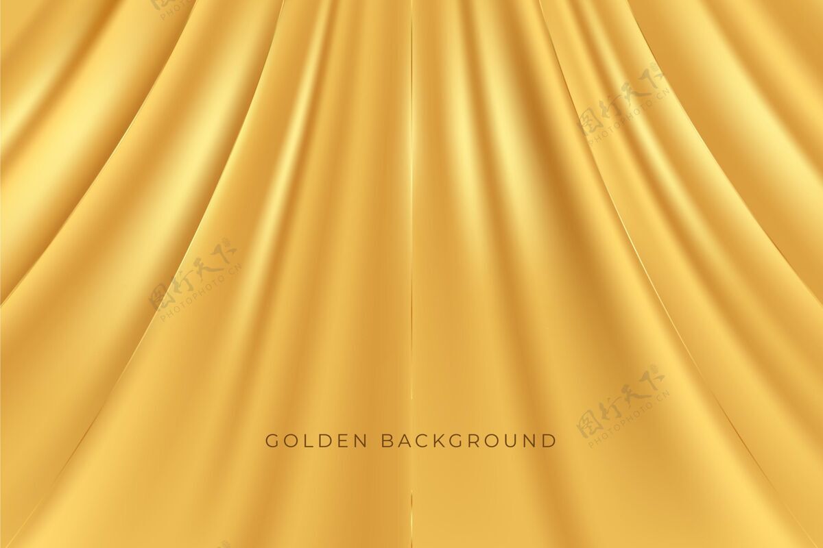 金色平滑的金色波浪背景波浪壁纸概念