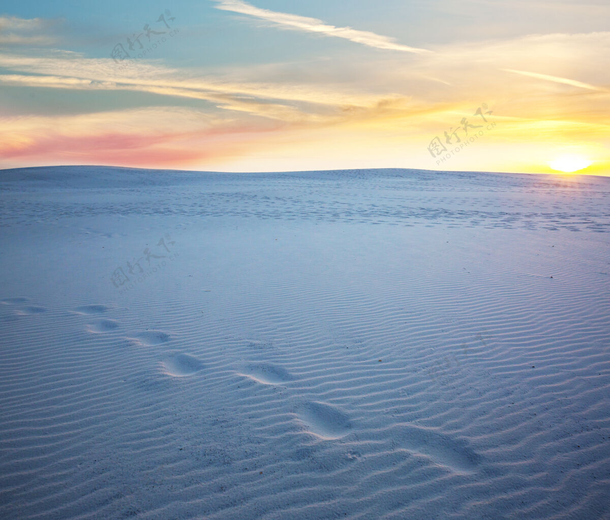 沙丘美国新墨西哥州的白沙沙丘美国白色自然