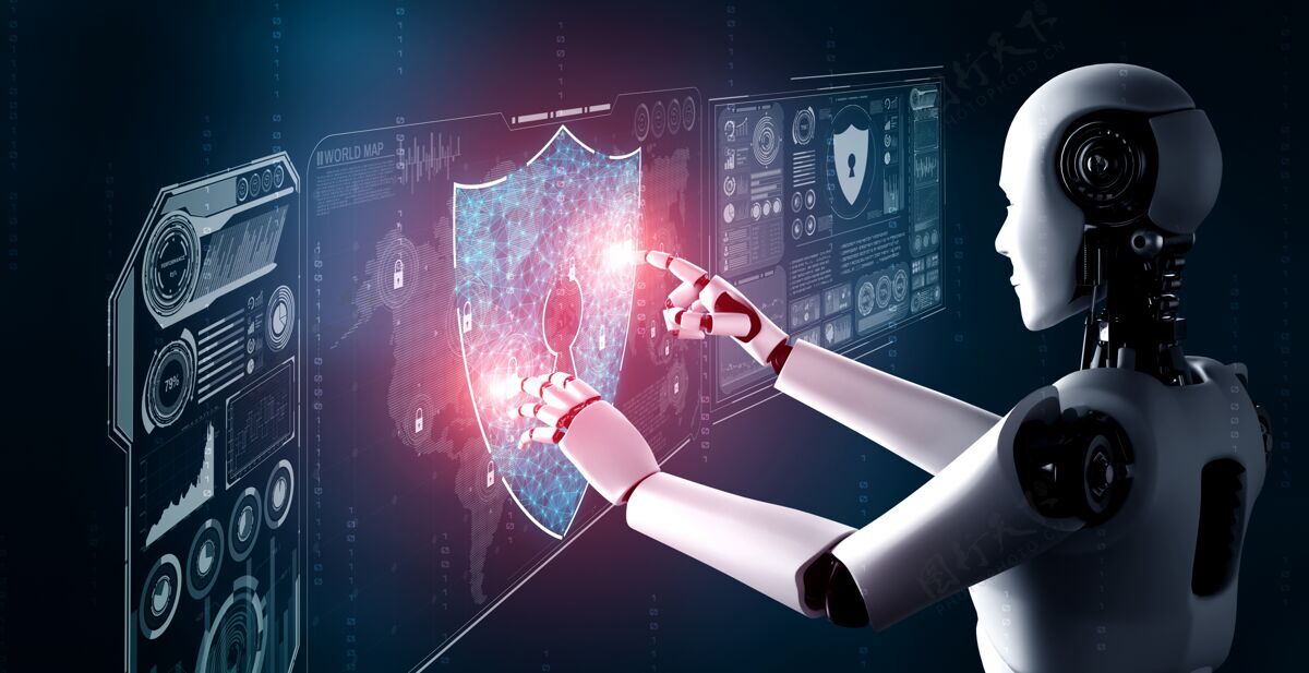 电子人Ai机器人利用网络安全保护信息隐私网络盾保护