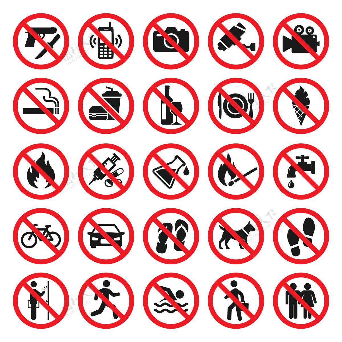 插图红色禁止标志收集插图自行车禁止停车