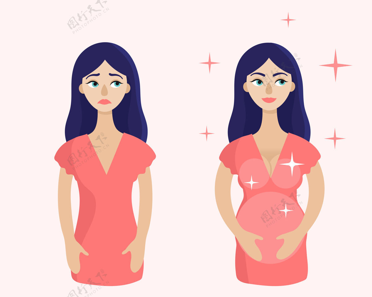 前后怀孕前和怀孕期间的女人妈妈妈妈产妇