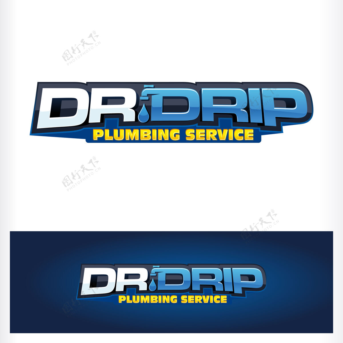 商业Drdrop文字排印徽标水专业符号