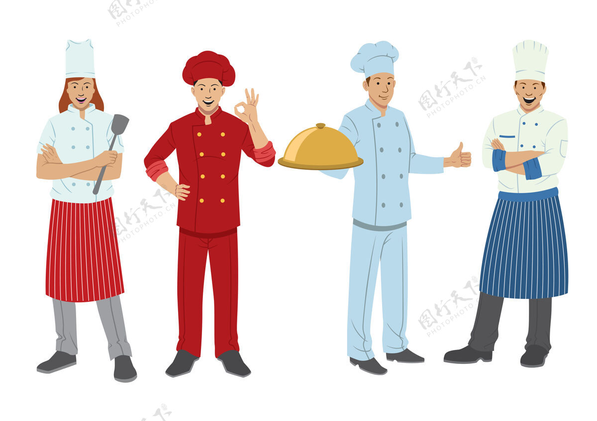 女人厨师角色设置帽子厨师面包师