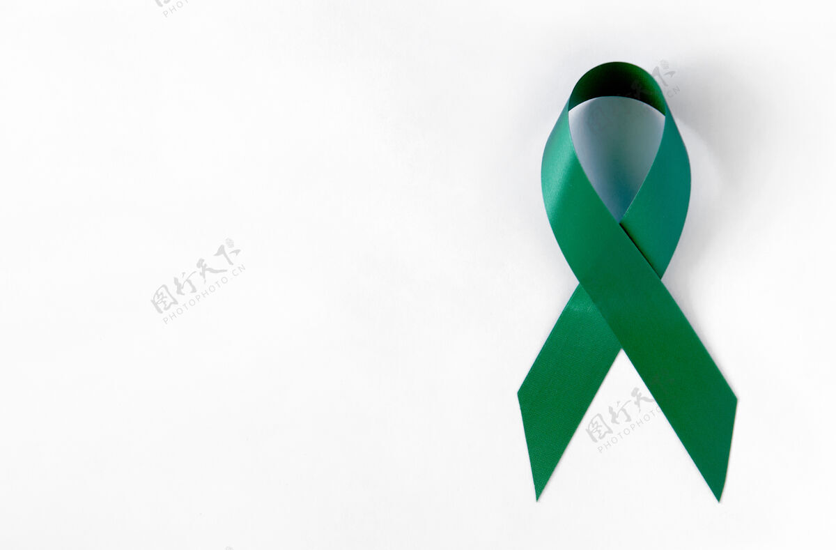 移植绿色癌症意识象征丝带食物丝带意识