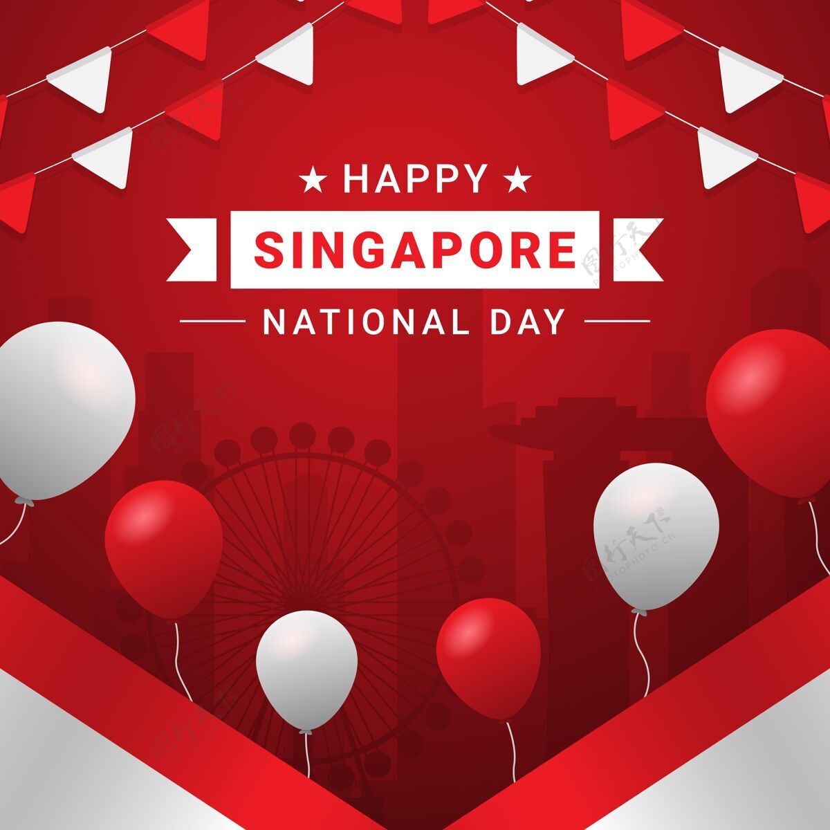 事件新加坡国庆插画独立梯度庆祝