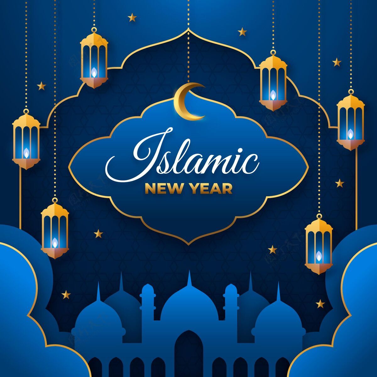 庆祝平面伊斯兰新年插图活动伊斯兰新年阿拉伯语新年