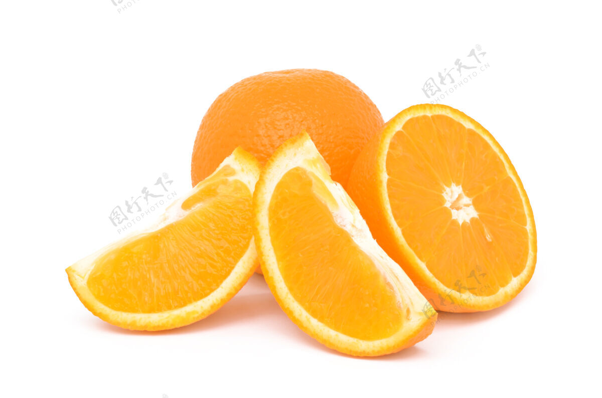 柑橘橘子在白色的表面多配料水果