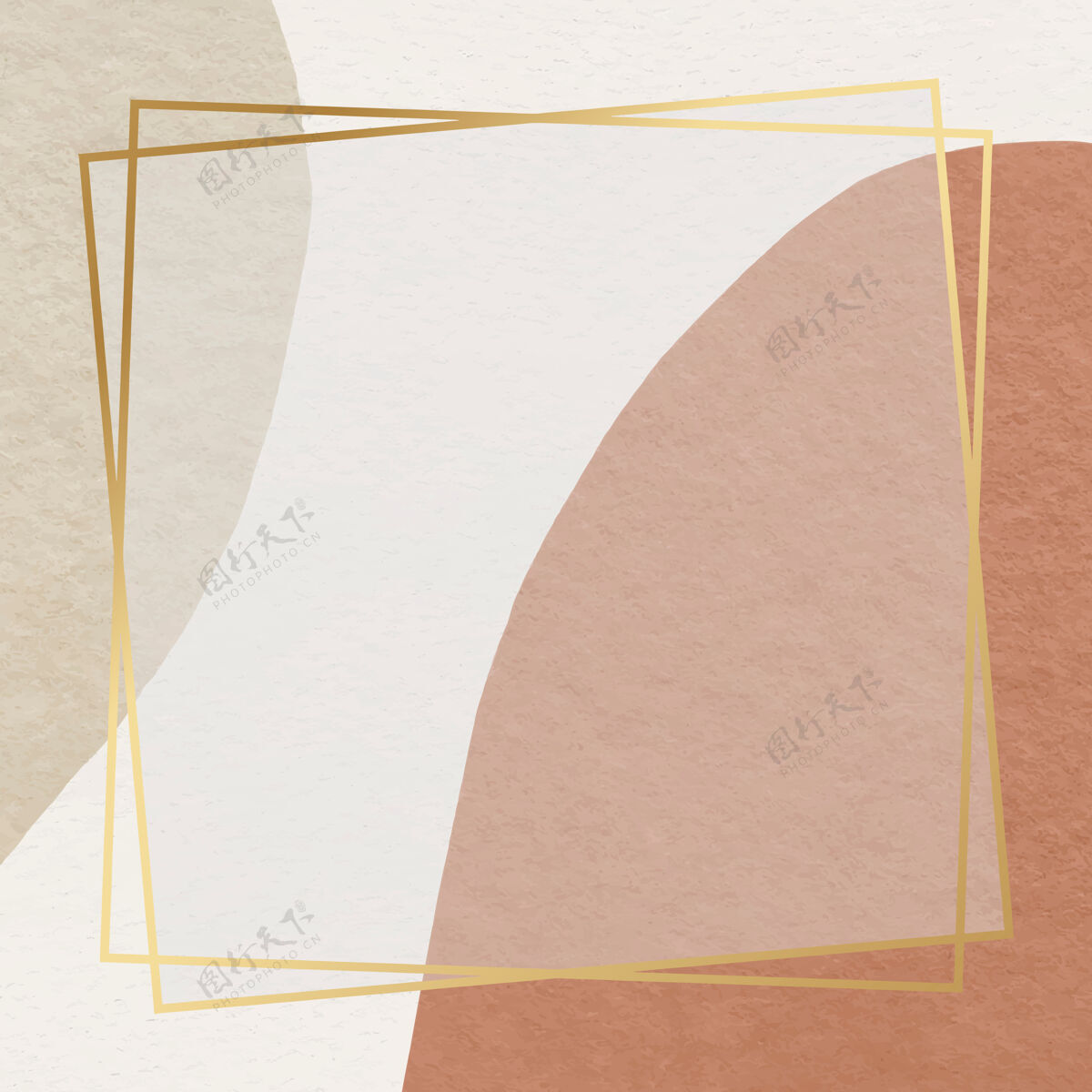 图案金框大地色调抽象图案孟菲斯风格纹理复制空间