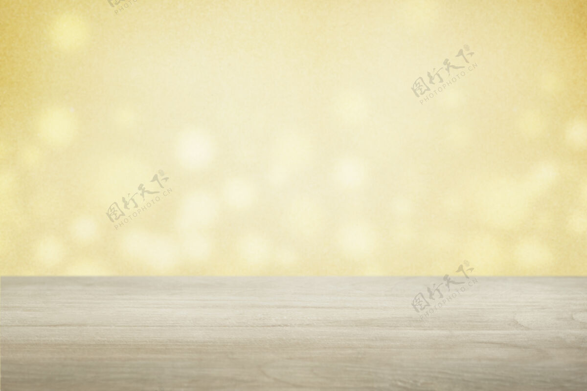 木头纹理黄色背景墙和米色地板产品背景气泡圆形圆形