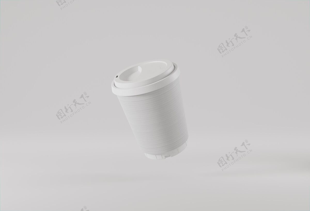 纸张纸咖啡杯悬浮模型咖啡安排