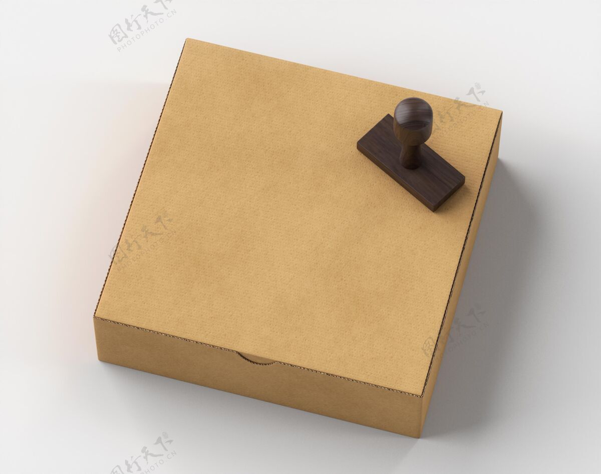 标签邮票和盒子的排列组成高角度盒子