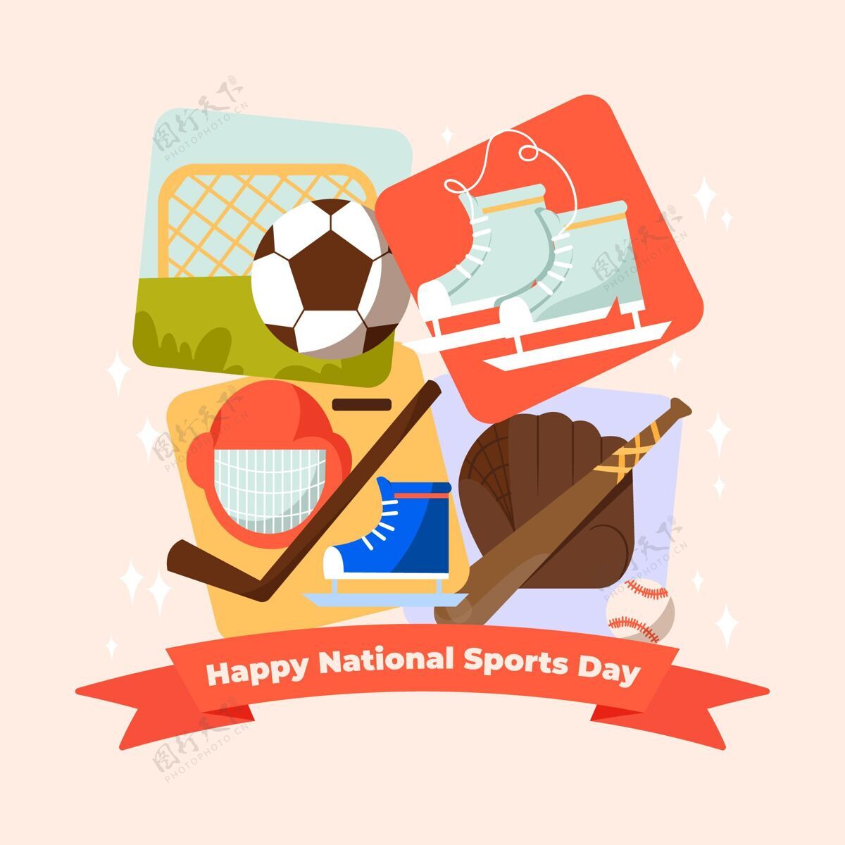 事件印尼国家体育日插画运动员印尼体育体育