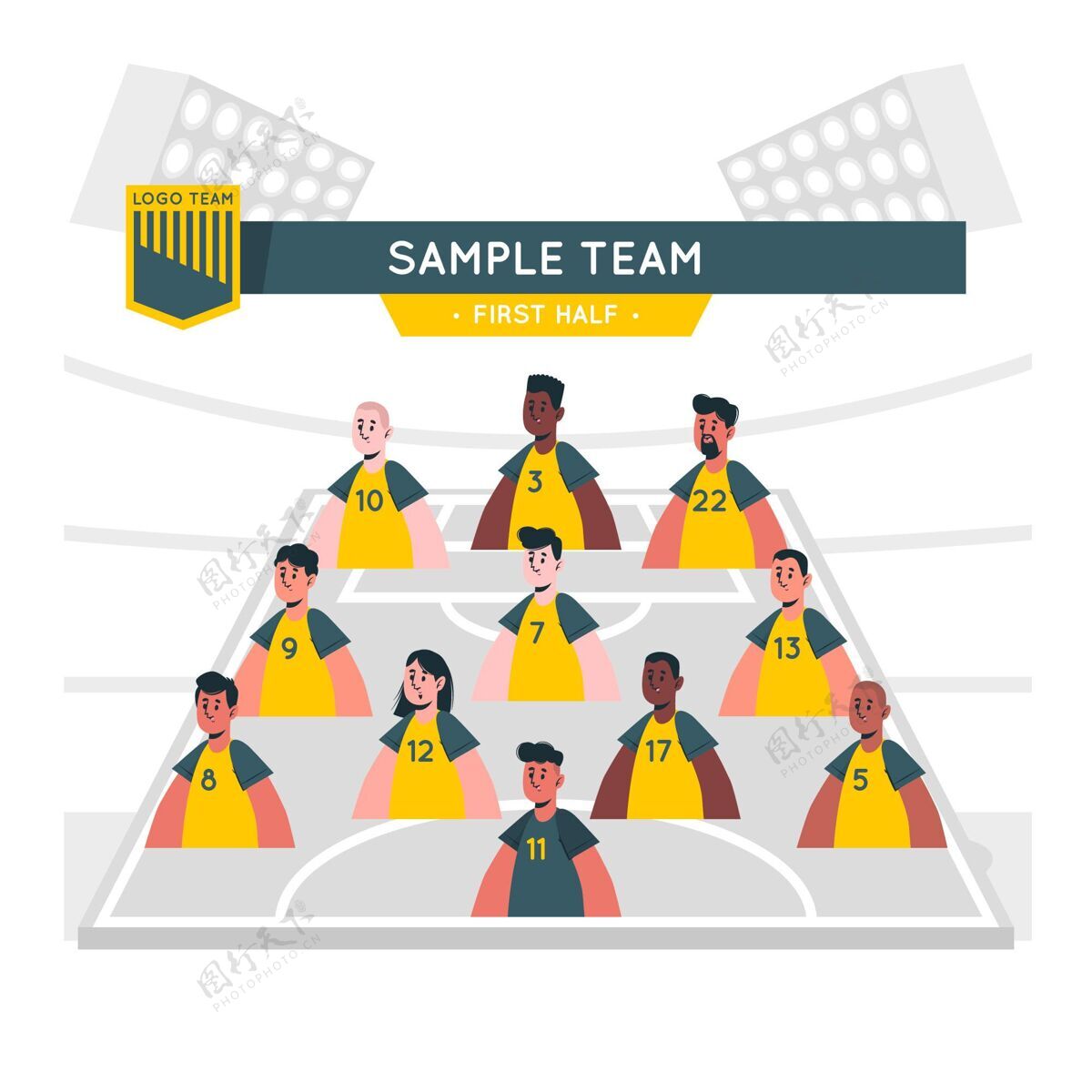 协作团队阵容概念图阵容团队位置
