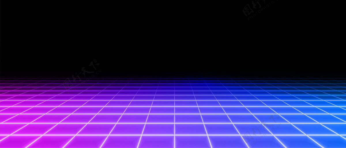 激光复古霓虹透视格子地板背景Led地板表演