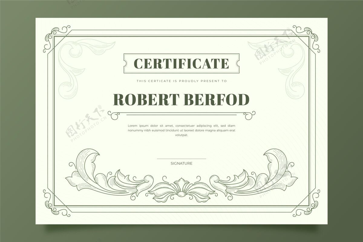 业务证书雕刻手绘装饰证书模板文件业务模板认证