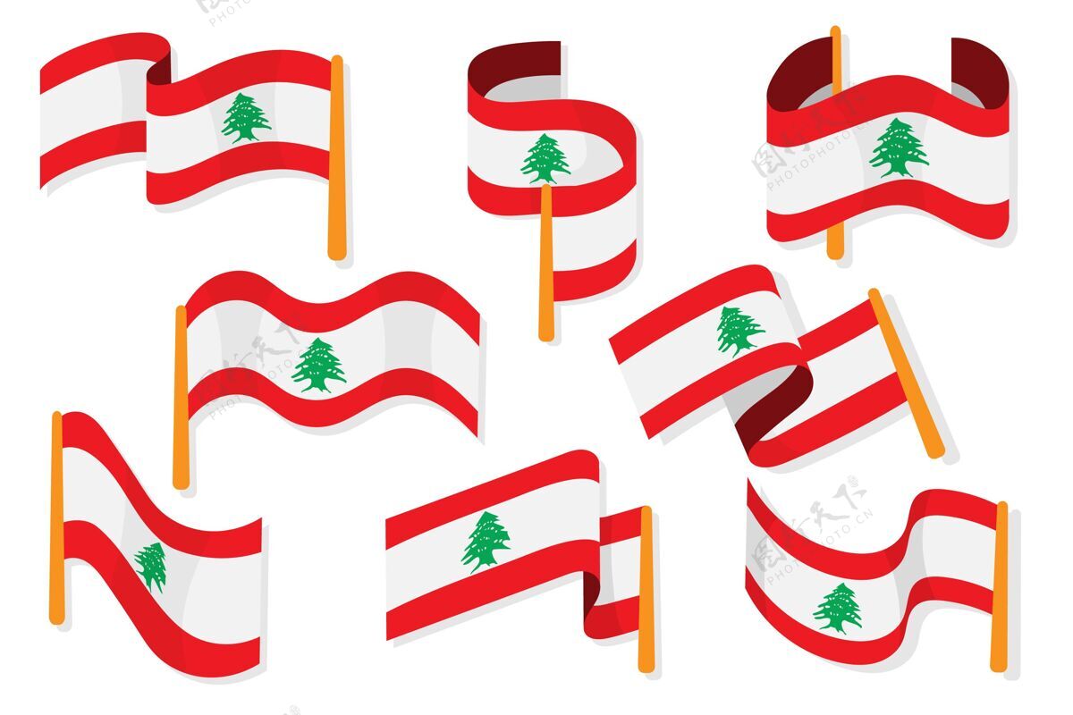 套装黎巴嫩国旗收藏平面设计收藏包装