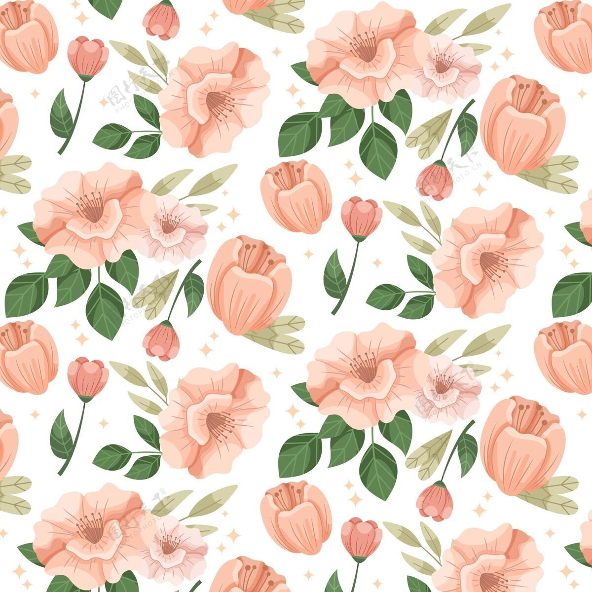 花朵桃色花卉图案图案设计图案装饰