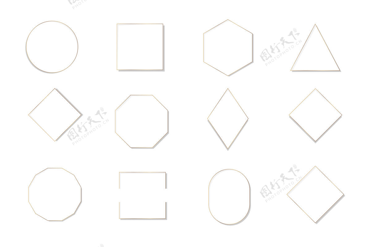 徽章收集各种框架模板组椭圆三角形
