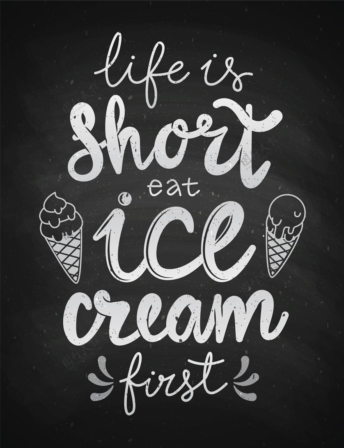 可口冰激凌黑板字手绘冰淇淋夏天手绘