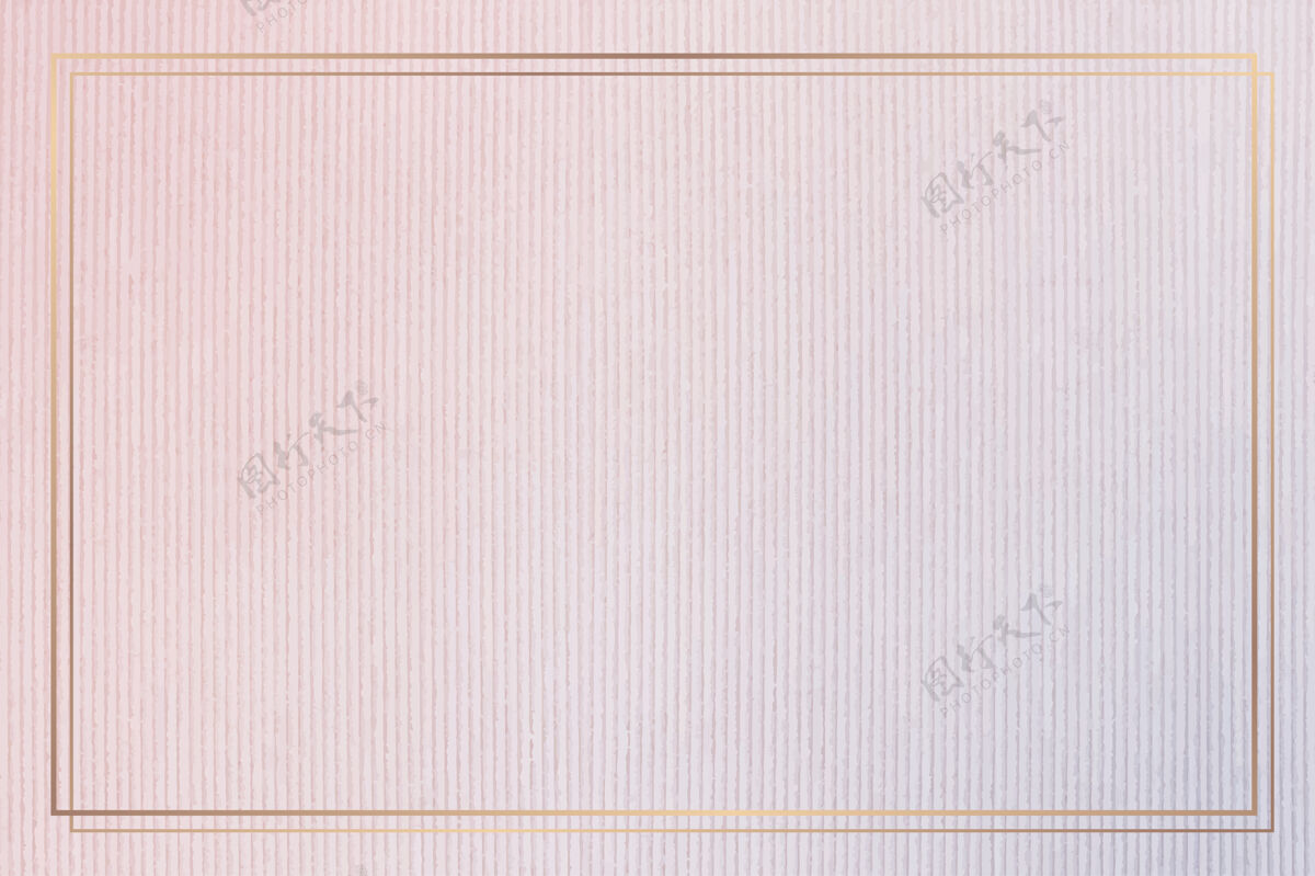 纺织品粉红色灯芯绒纹理背景上的矩形金框金框优雅青铜