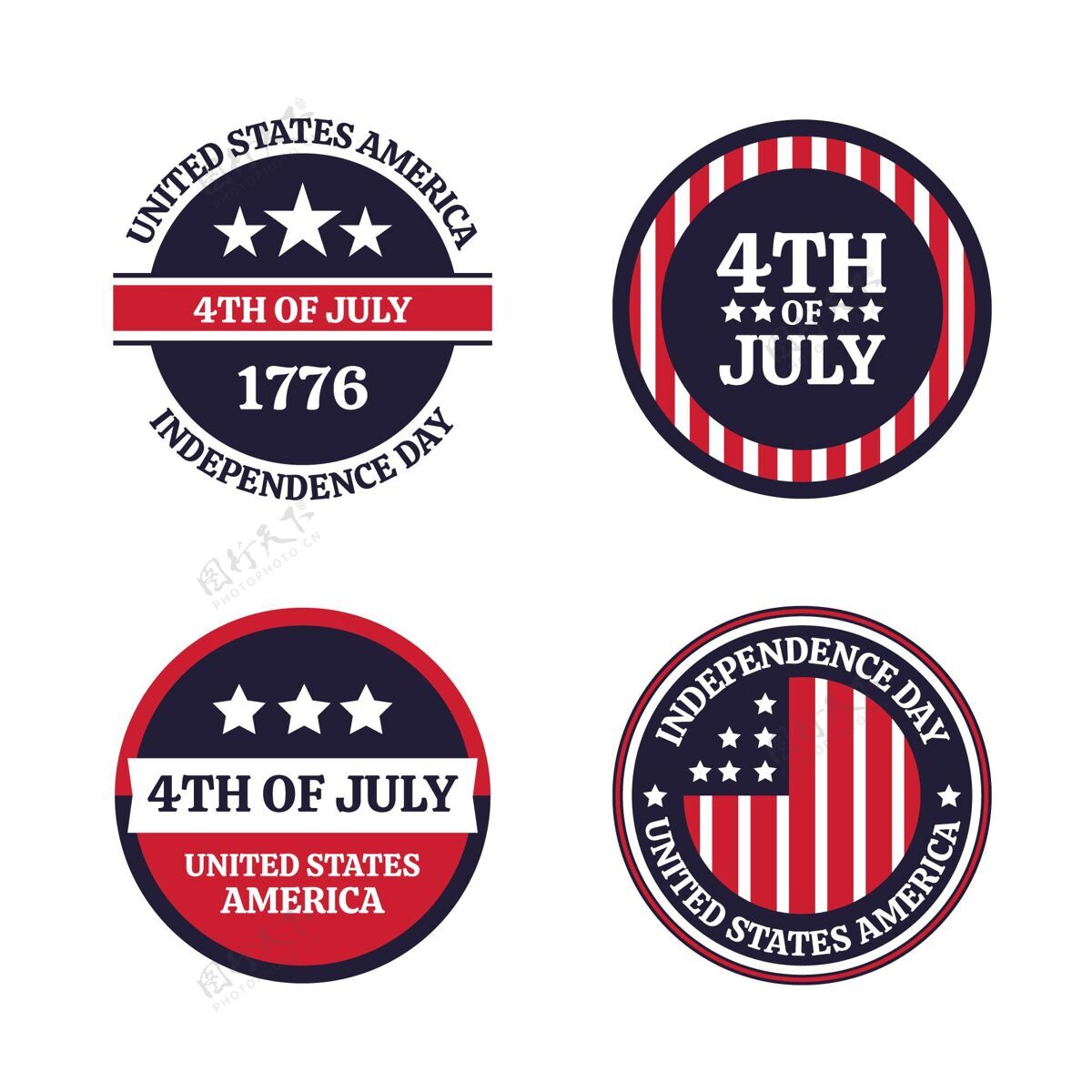 7月4日七月四日公寓-独立日badgde系列美国7月4日徽章收藏