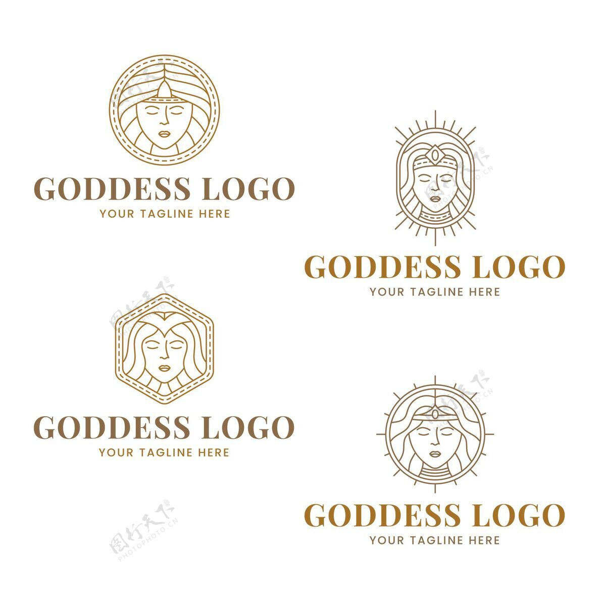 企业标识一套线性女神标志模板品牌公司企业
