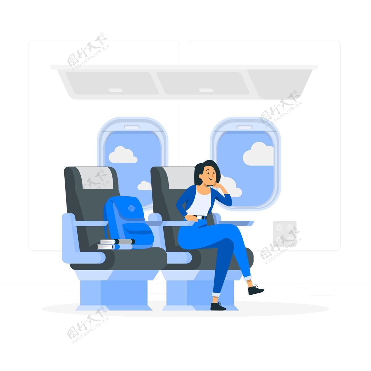 飞机靠窗座位？概念图女人靠窗座位飞机