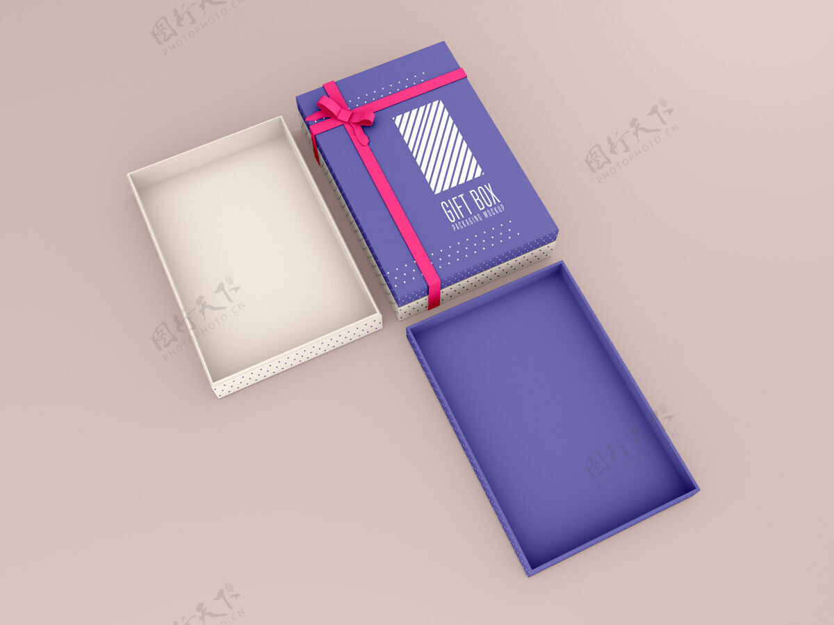 文具两个装饰礼品盒模型纸盒展示产品