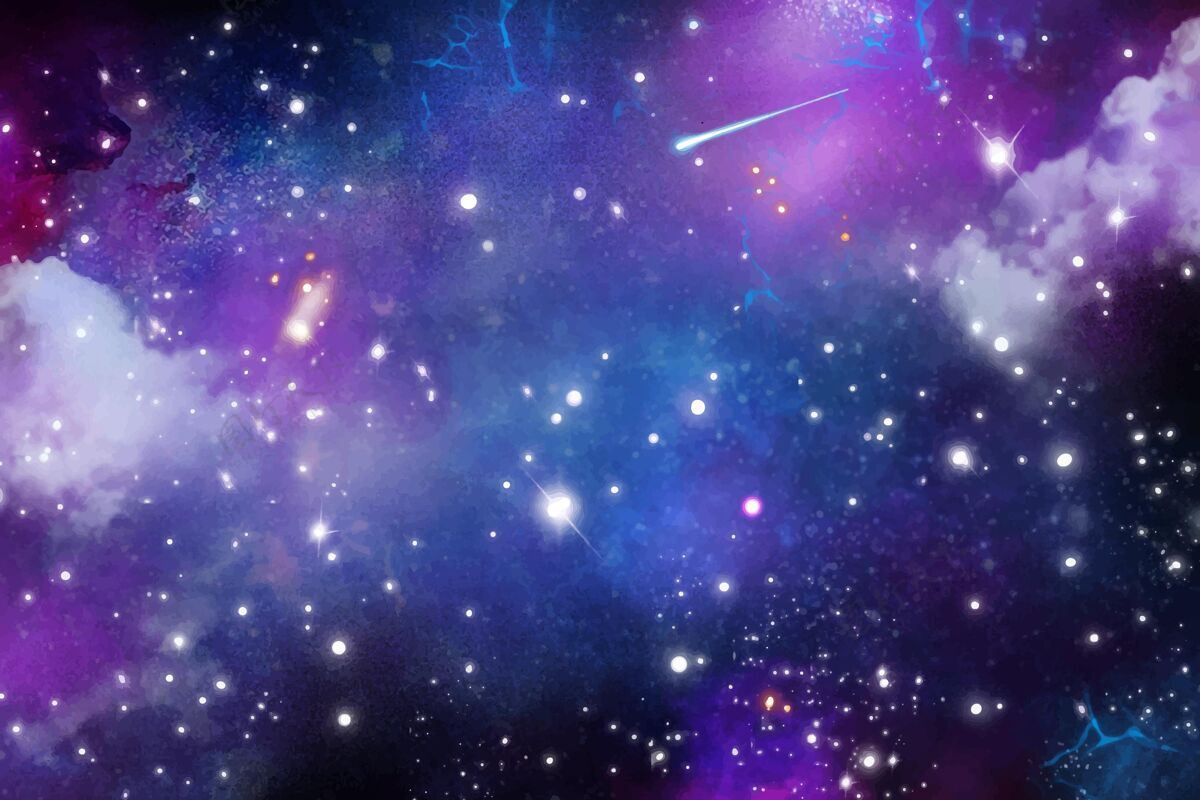 星座手绘水彩银河背景与星星宇宙星系宇宙