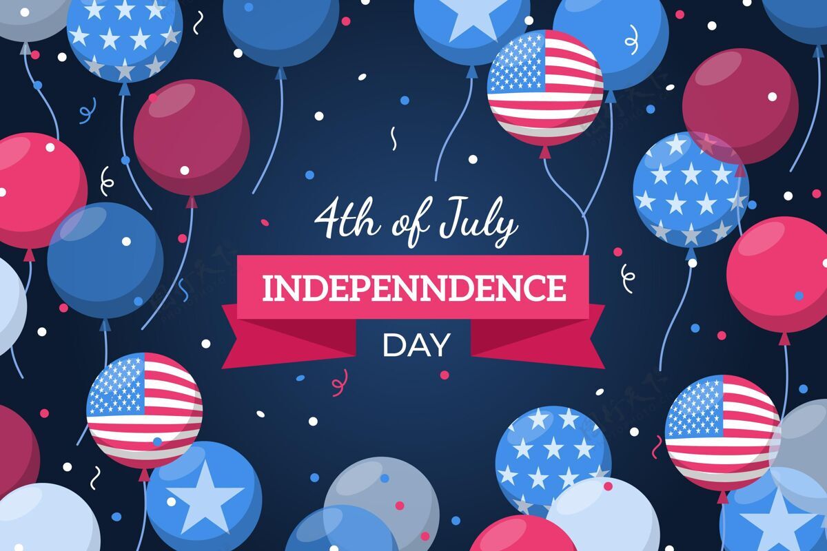 美国七月四日-独立日气球背景独立日背景壁纸独立宣言