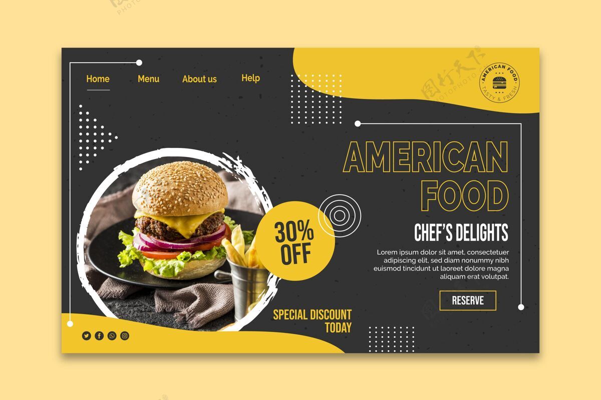 美食美国食品网模板网页模板美食美味