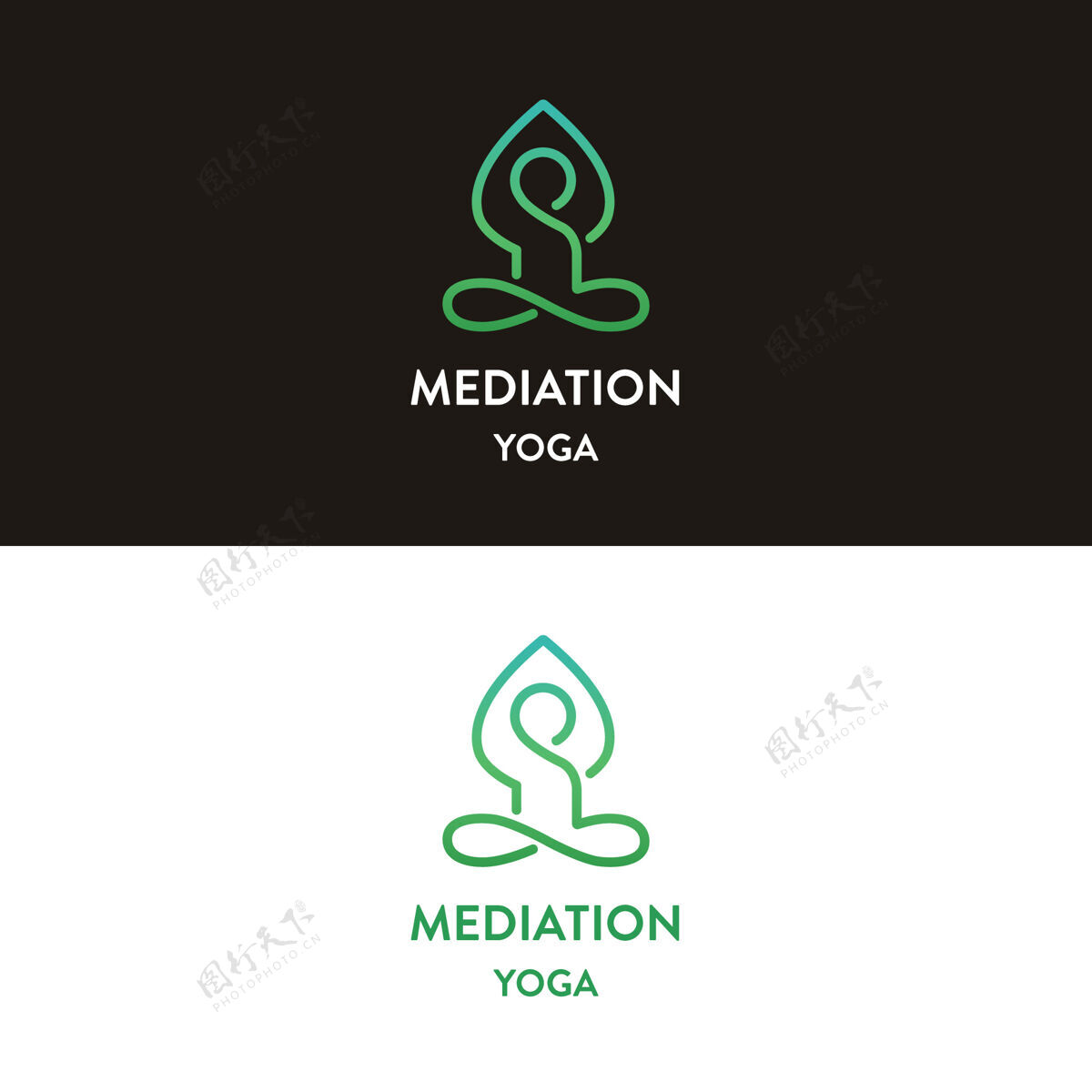 公司冥想瑜伽标志设计现代商业标志企业