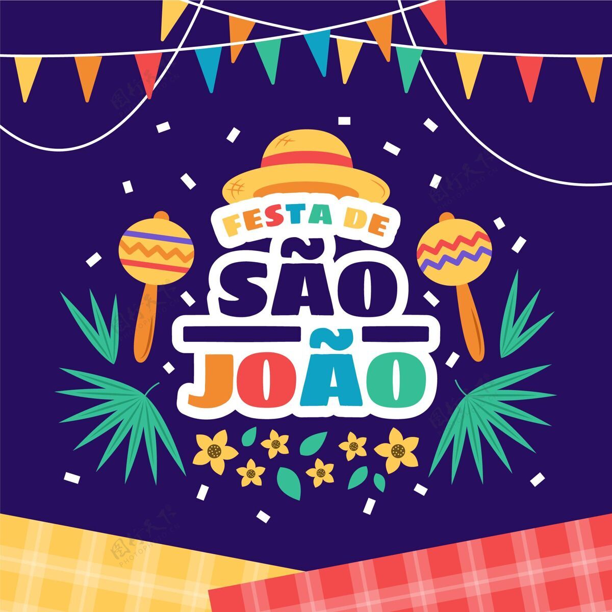 活动平节朱尼娜插画传统庆典巴西