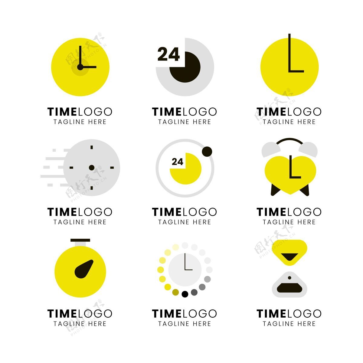 品牌平面设计时间标志包时钟标识公司标志