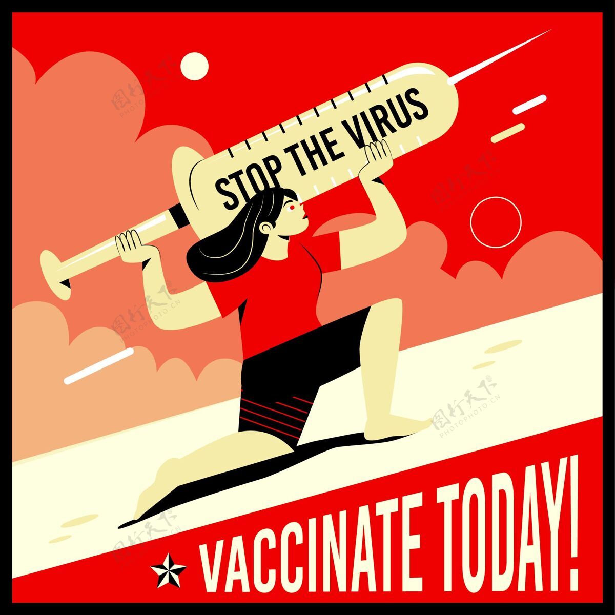 疫苗注射平面疫苗接种活动插图流行病平面设计疫苗