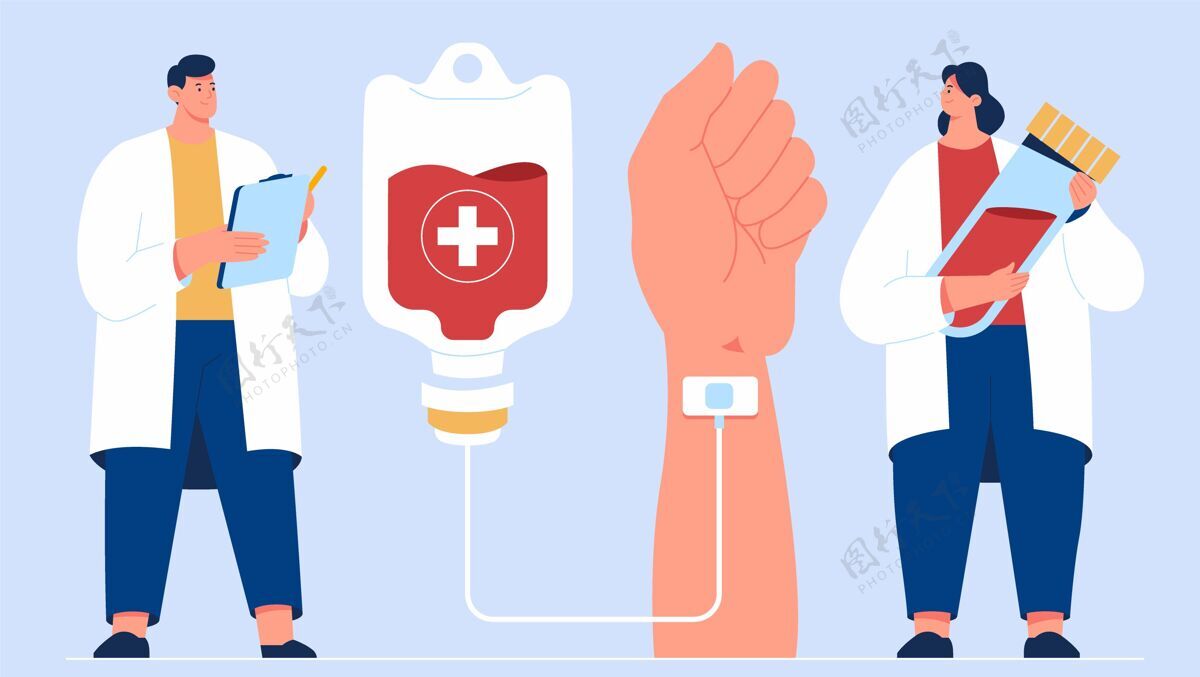 国际有机平板世界献血者日插画活动世界平面设计