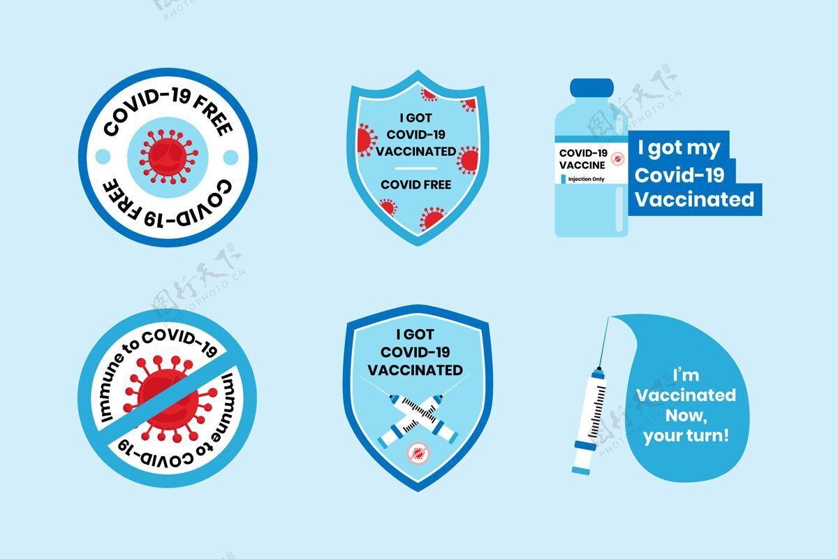 流感扁平疫苗接种运动徽章收集健康预防大流行
