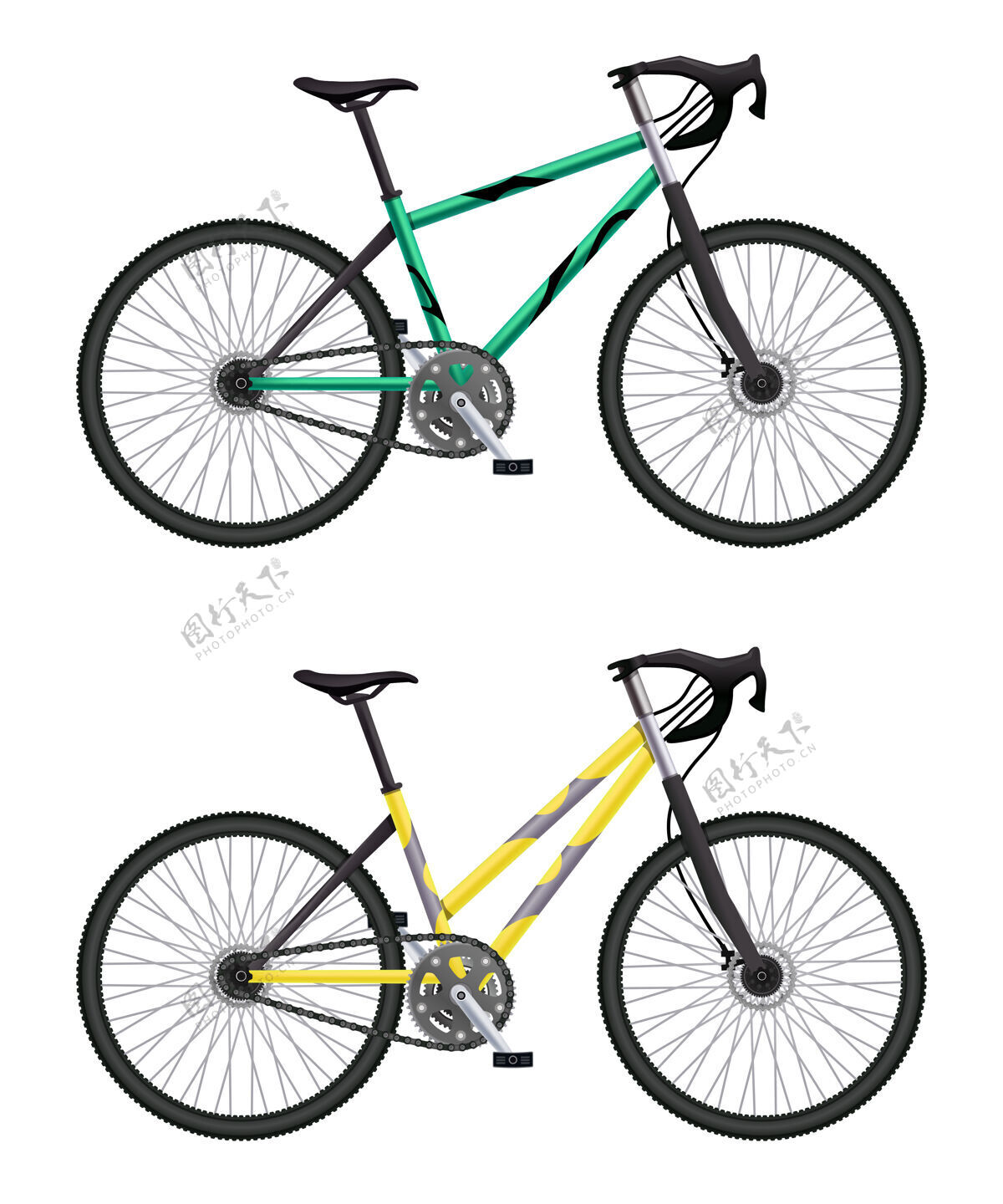 山地车不同模型的真实自行车集插图自行车自行车现实