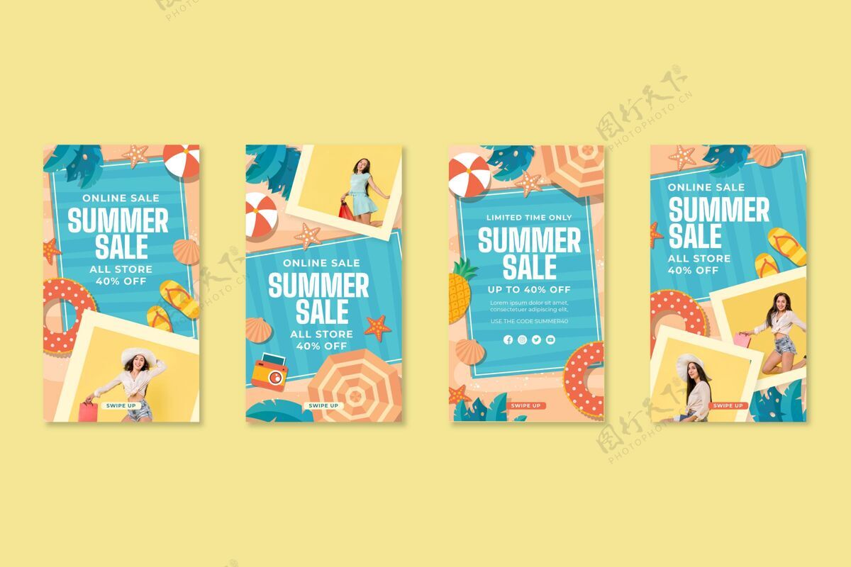 夏季销售网上购物instagram故事电子商务购买购物
