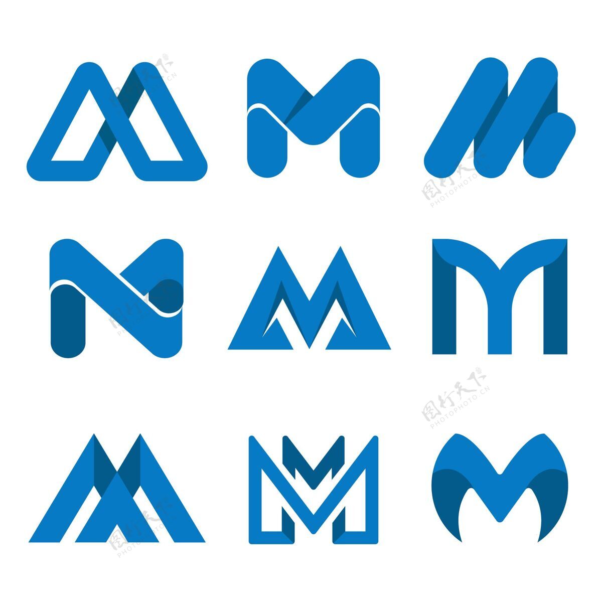 企业平面设计m标志系列品牌企业M标志