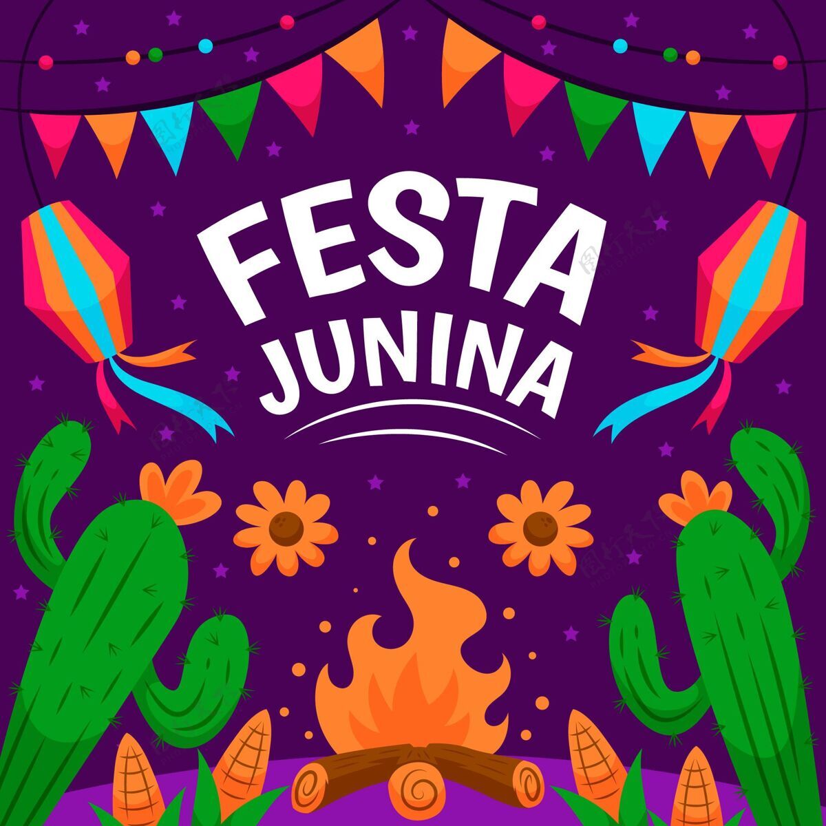 圣约节卡通片festajunina系列朱尼娜节活动巴西
