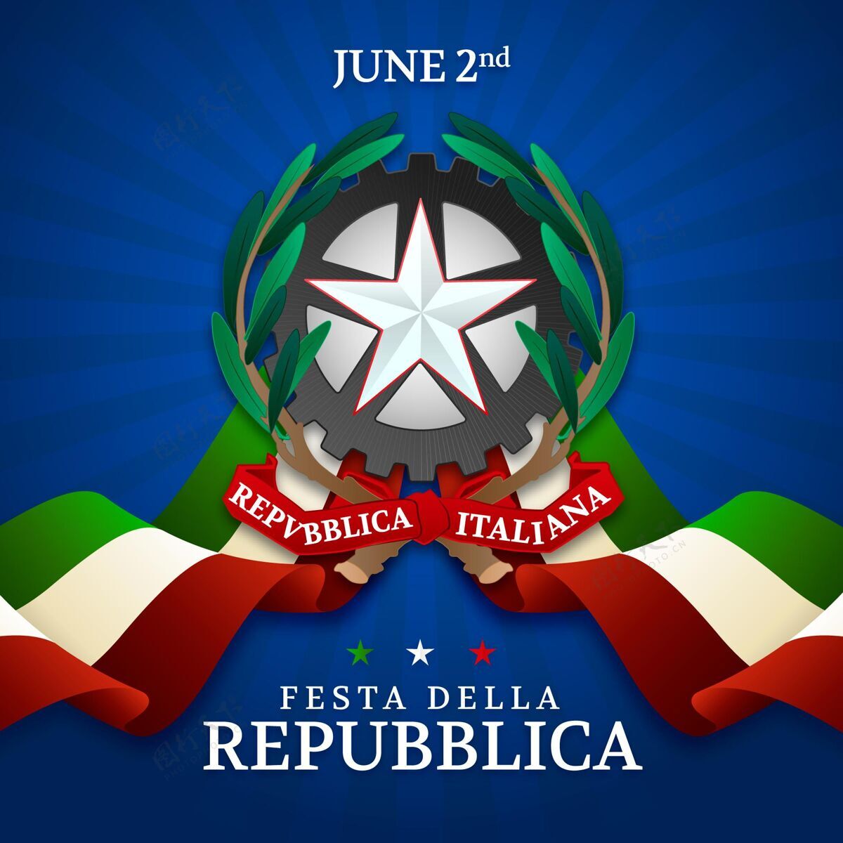 平面设计共和国平面节日插画平面意大利爱国