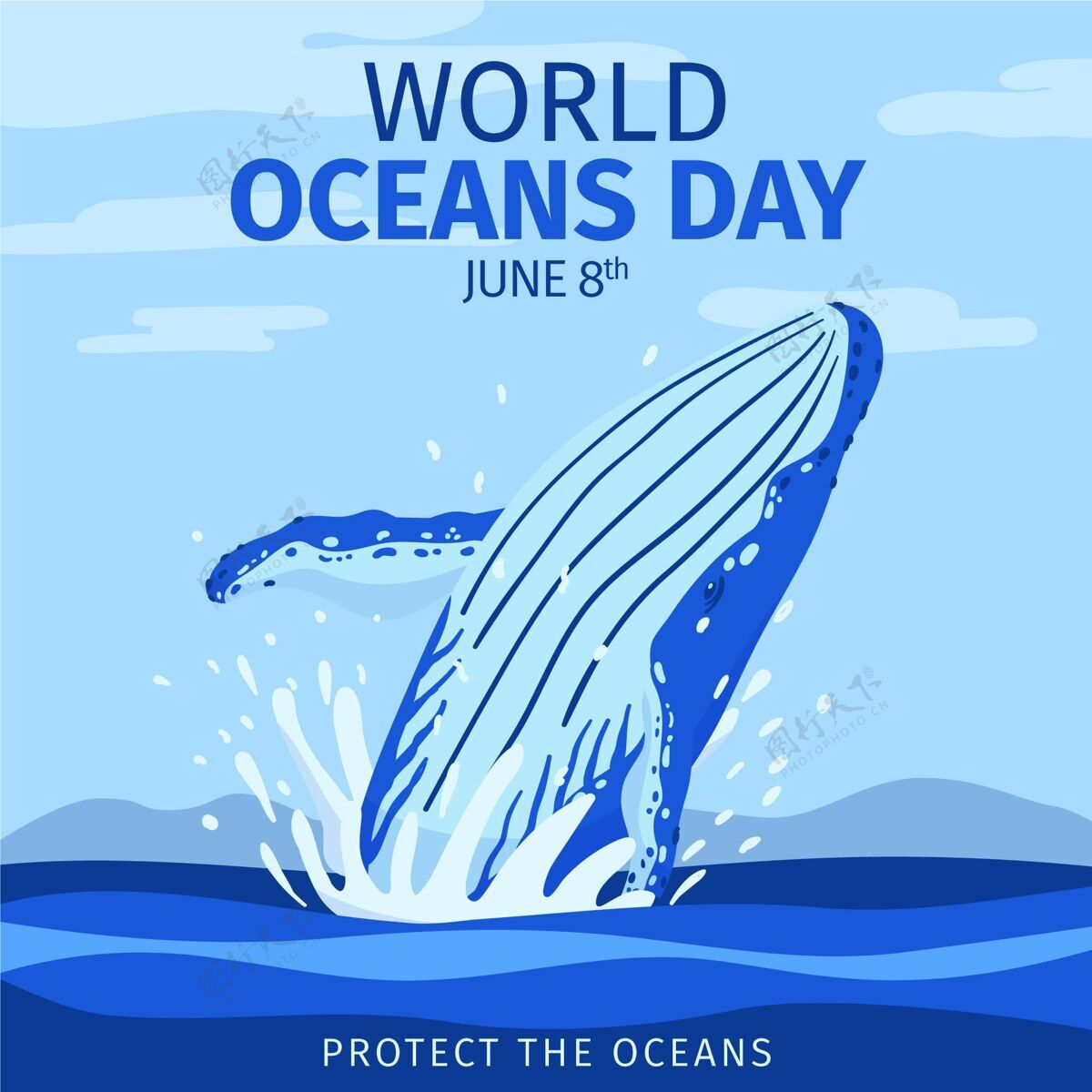 世界海洋日手绘世界海洋日插图海洋日海洋国际