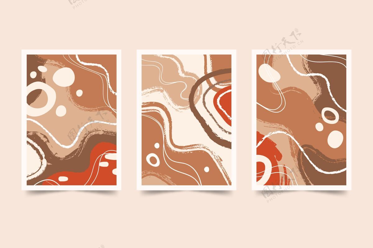 集合手绘抽象造型封面系列业务封面封面模板