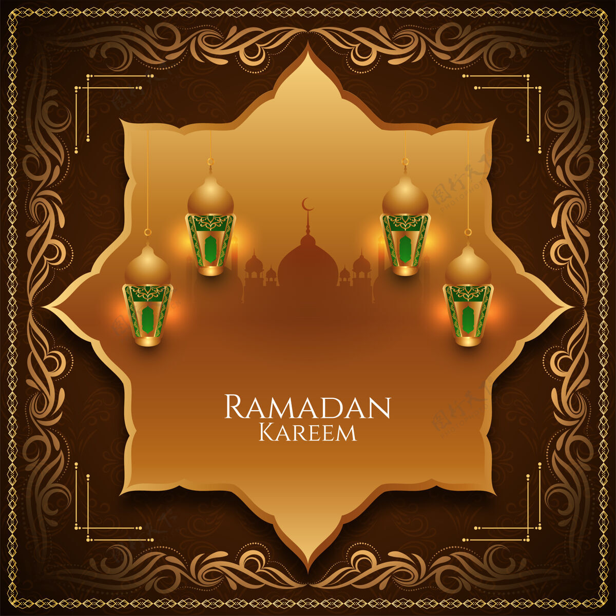穆巴拉克斋月卡里姆传统伊斯兰节日背景文化神圣穆斯林