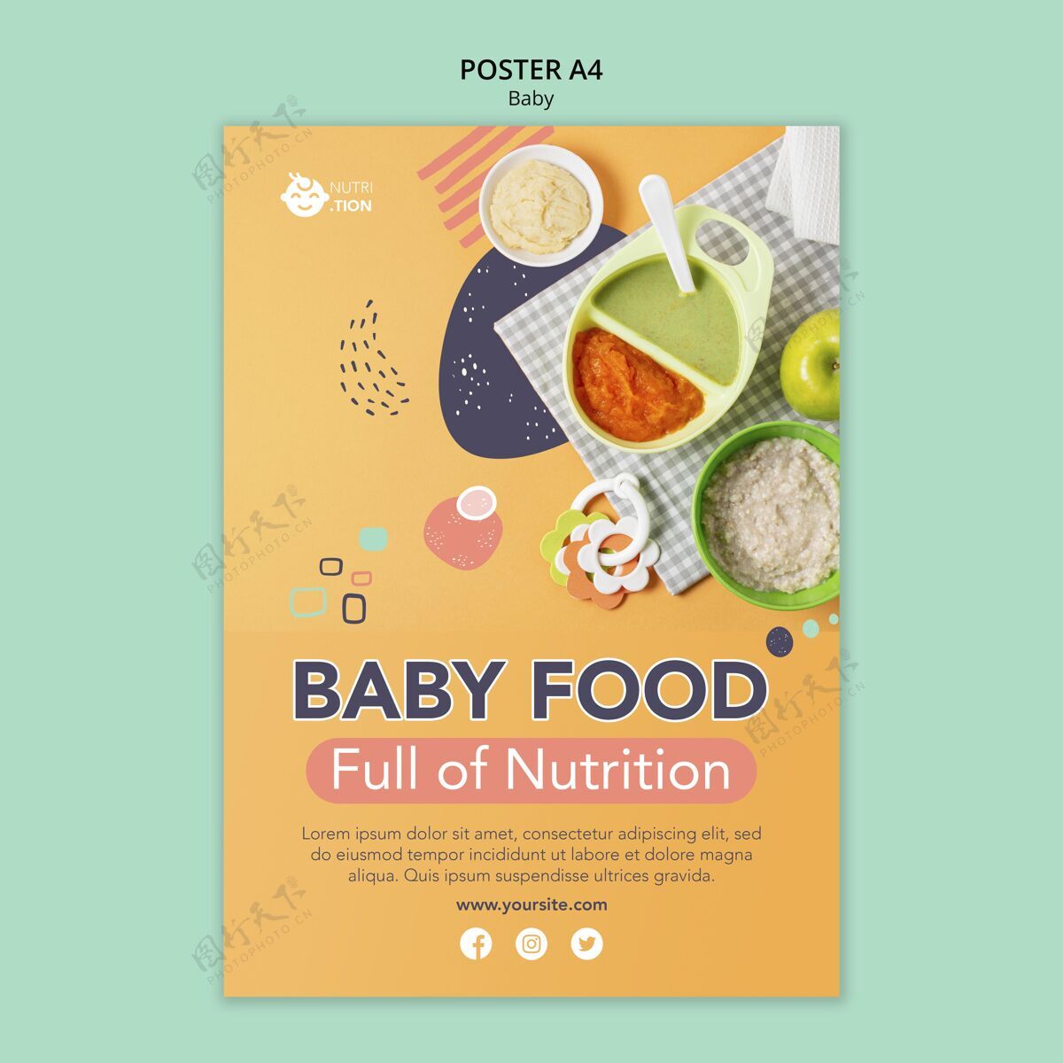 营养婴儿食品海报模板健康食物美味