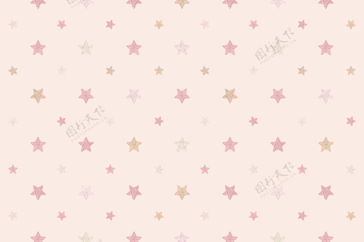 壁纸无缝亮粉色星星背景无缝图案浅粉色闪光