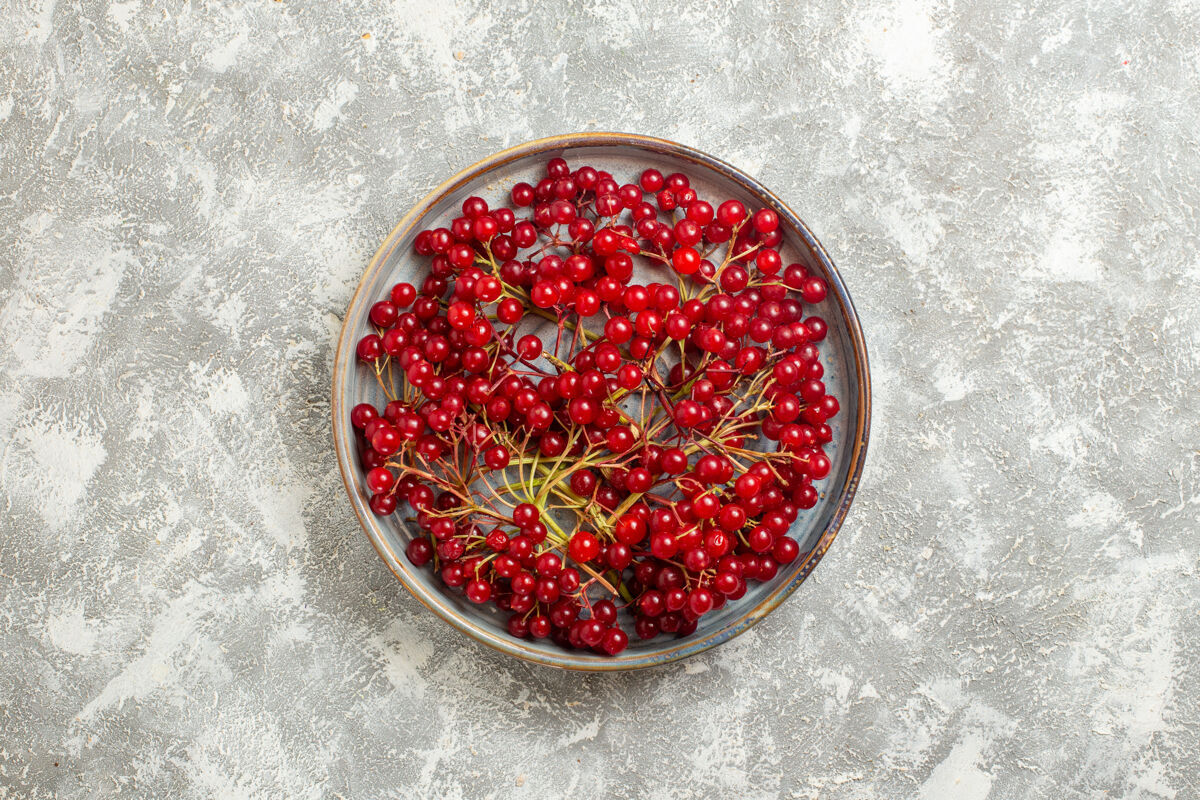 野生顶视图红色浆果醇厚的水果在白色背景上蔓越莓红莓食品