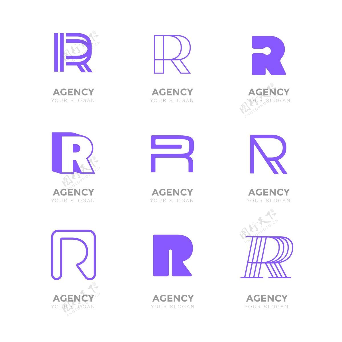 集合平面r标志系列标志集合标志包装