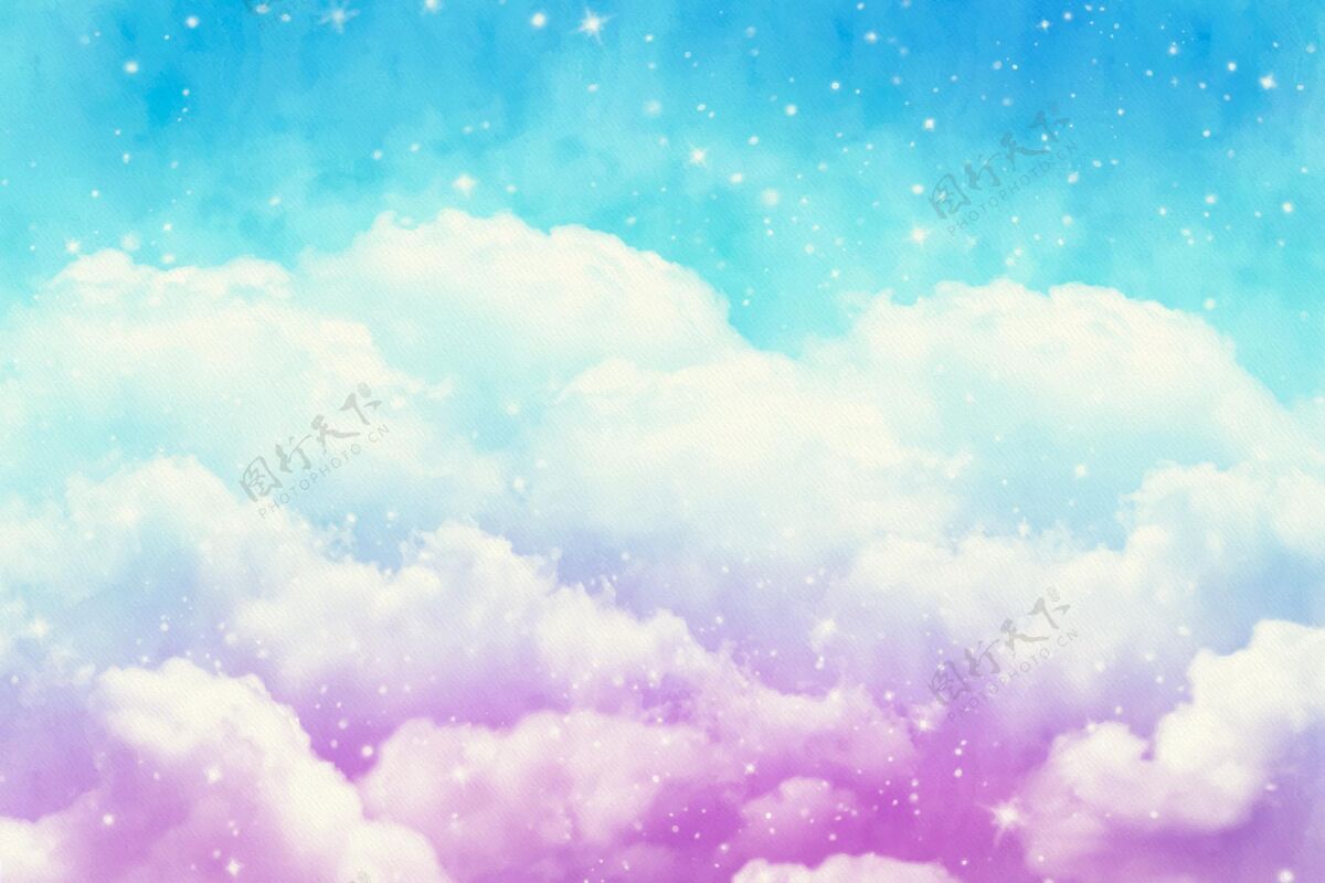 天空背景手绘水彩粉彩天空背景水彩手绘背景